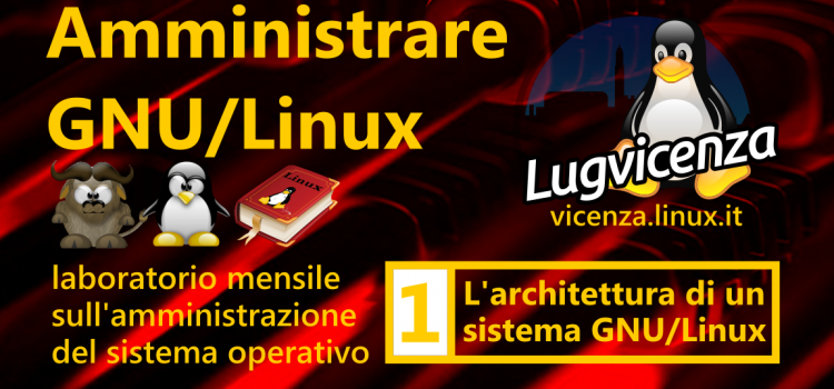 23 gennaio 2018 – Amministrare GNU/linux – laboratorio mensile – serata 1: L’architettura di un sistema GNU/Linux
