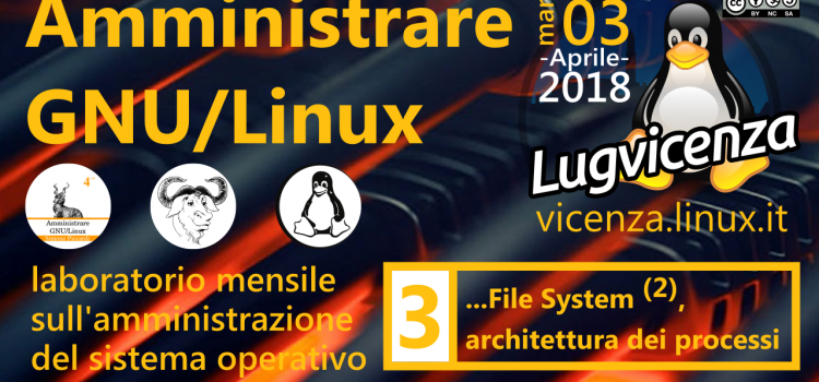 03 aprile 2018 – Amministrare GNU/linux – laboratorio mensile – serata 3: file system e architettura dei processi – Alessandro Tortora